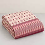 Sarv Bahar Pink cotton king size bedsheet - folded set