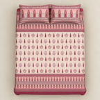 Sarv Bahar Pink cotton king size bedsheet - overhead view
