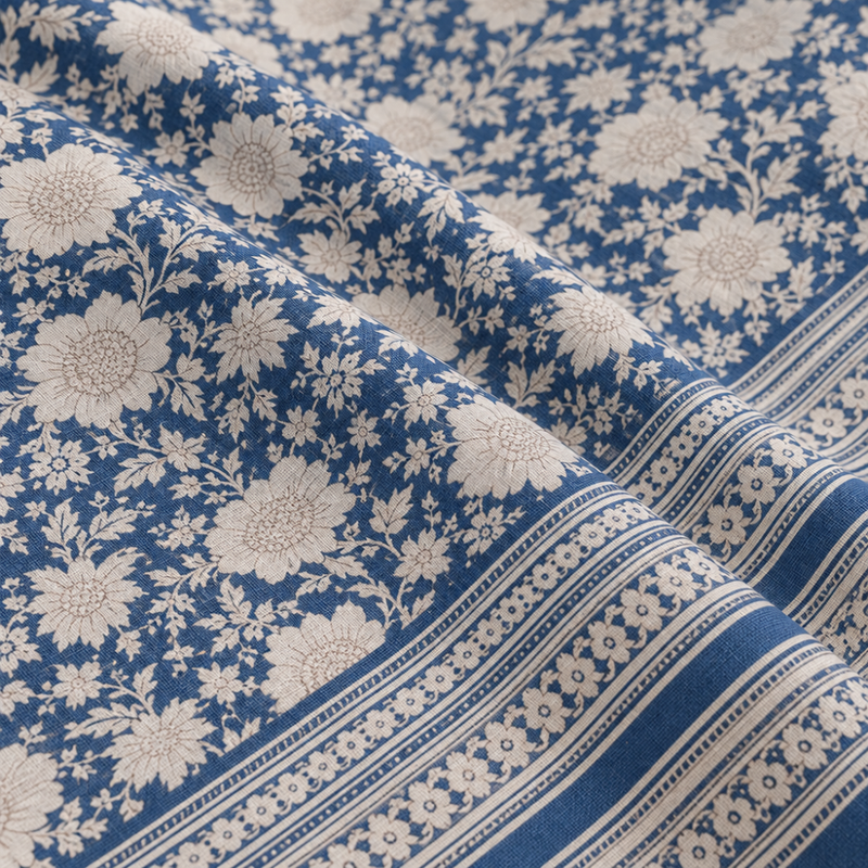Mahal Jaal Blue cotton king size bedsheet - close-up of print