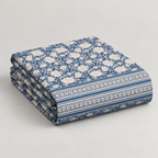 Mahal Jaal Blue cotton king size bedsheet - folded set