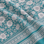 Mahal Jaal Teal cotton king size bedsheet - close-up of print