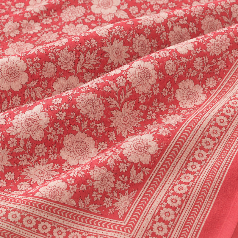Mahal Jaal Coral cotton king size bedsheet - close-up of print