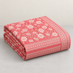 Mahal Jaal Coral cotton king size bedsheet - folded set
