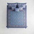 Gulshan Bahar Blue cotton king size bedsheet - overhead view