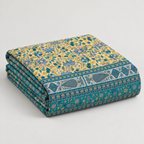 Gulshan Bahar Teal cotton king size bedsheet - folded set