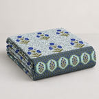 Genda Bagh Blue cotton king size bedsheet - folded set