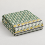 Shahi Buti Green cotton king size bedsheet - folded set