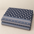 Shahi Buti Navy cotton king size bedsheet - folded set