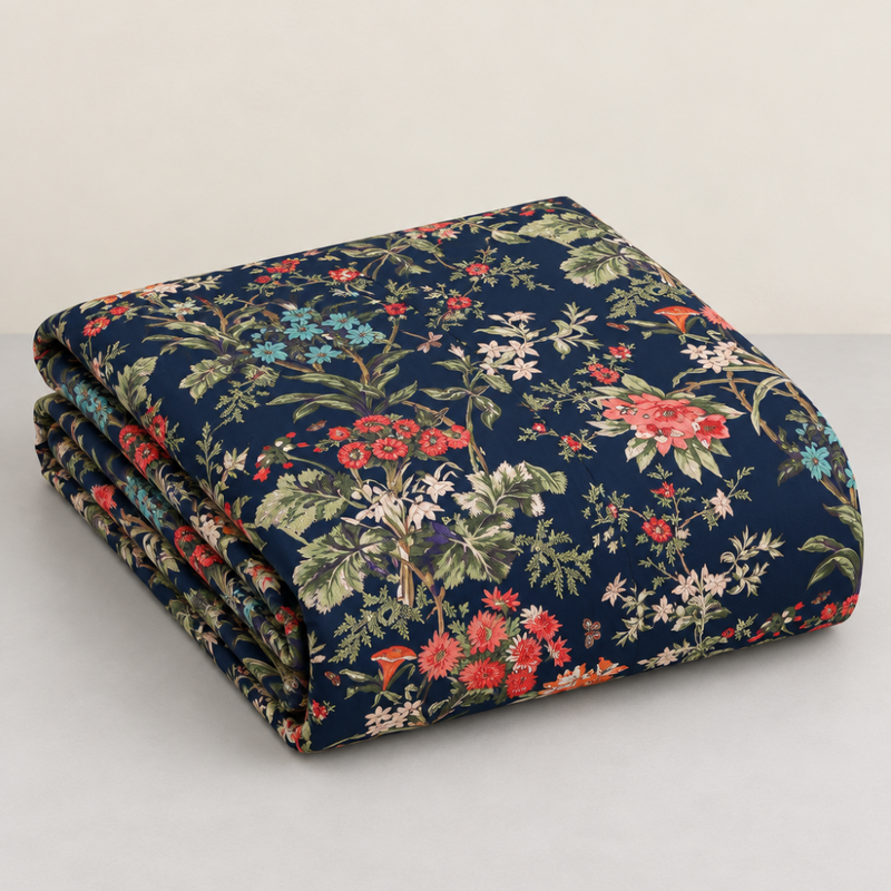 Van Bahar Navy cotton king size bedsheet - folded set