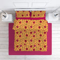 Lotus cotton velvet bedcover in Marigold