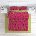 Lotus cotton velvet bedcover in Raspberry