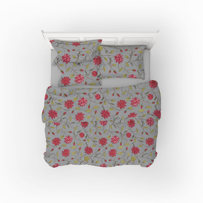 Lotus cotton velvet bedcover in Ultimate Gray