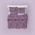 Paradise cotton velvet bedcover in Amethyst Orchid