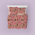 Paradise cotton velvet bedcover in Burnt Coral