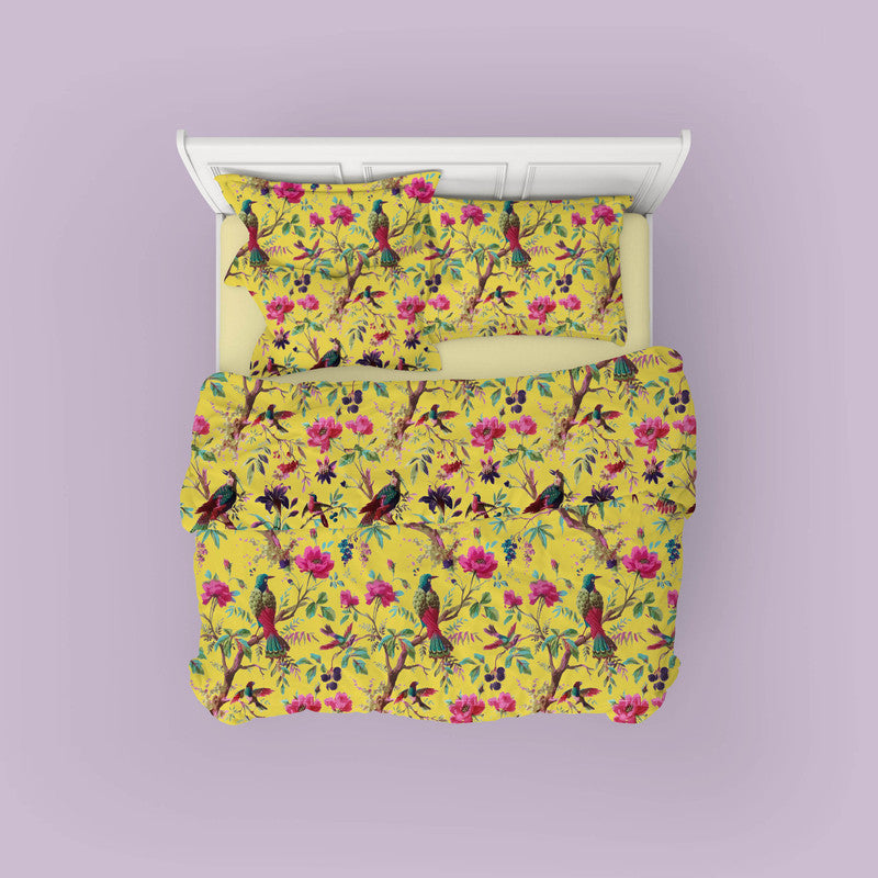 Paradise cotton velvet bedcover in Illuminating