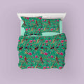 Paradise cotton velvet bedcover in Mint