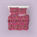 Paradise cotton velvet bedcover in Raspberry Sorbet