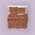 Paradise cotton velvet bedcover in Rust