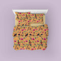 Paradise cotton velvet bedcover in Marigold