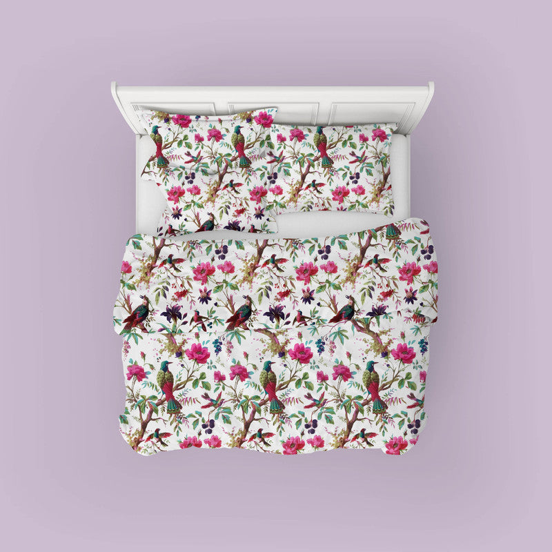 Paradise cotton velvet bedcover in White