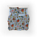 Tree of Life cotton velvet bedcover in Cerulean