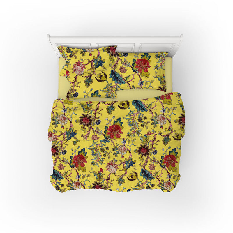 Tree of Life cotton velvet bedcover in Illuminating