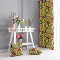 Chirping Bird velvet door curtains set of 2 in Illuminating