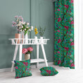 Chirping Bird velvet door curtains set of 2 in Mint