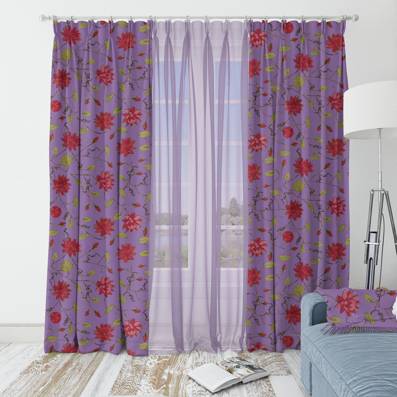 Lotus velvet door curtains set of 2 in Amethyst Orchid