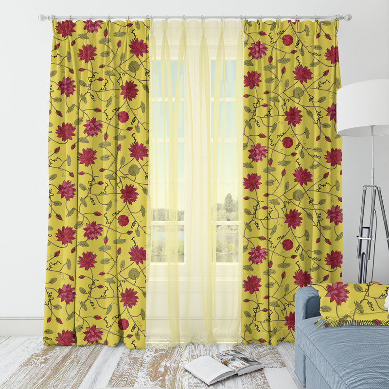 Lotus velvet door curtains set of 2 in Illuminating