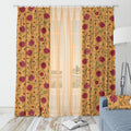 Lotus velvet door curtains set of 2 in Marigold