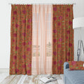Lotus velvet door curtains set of 2 in Rust