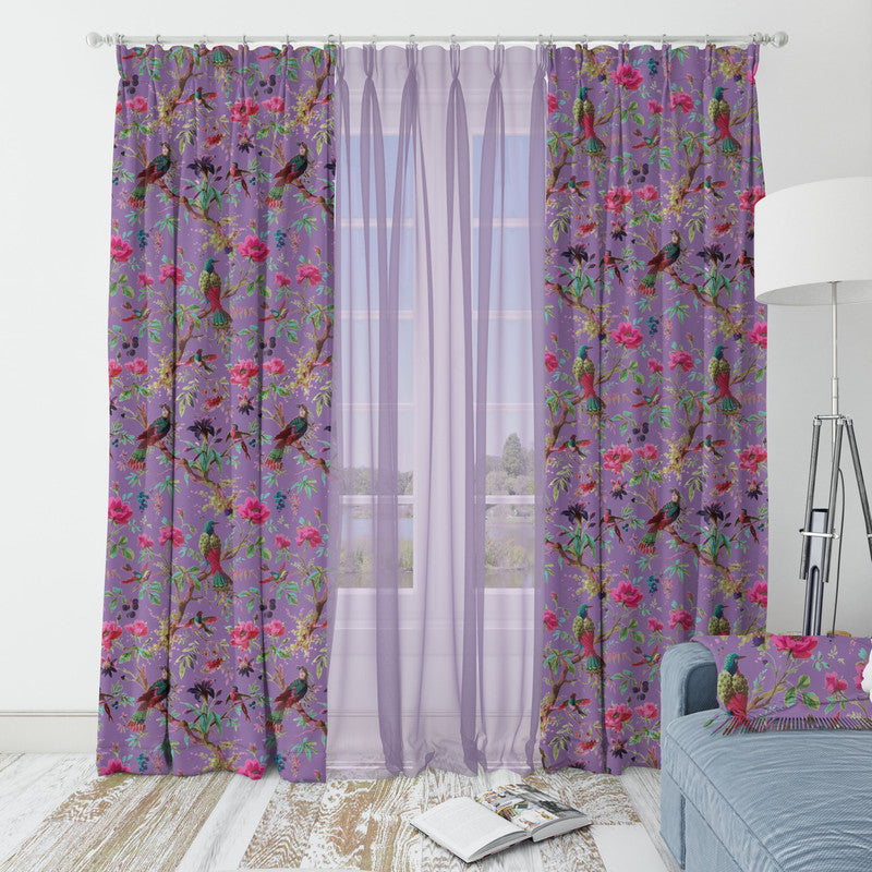 Paradise velvet door curtains set of 2 in Amethyst Orchid