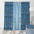 Paradise velvet door curtains set of 2 in French Blue