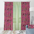 Paradise velvet door curtains set of 2 in Raspberry Sorbet