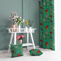 Tree of Life velvet door curtains set of 2 in Mint